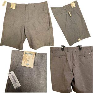 Caribbean Roundtree Yorke Shorts Gray 40 Stretch 8" Inseam Elastic NWT